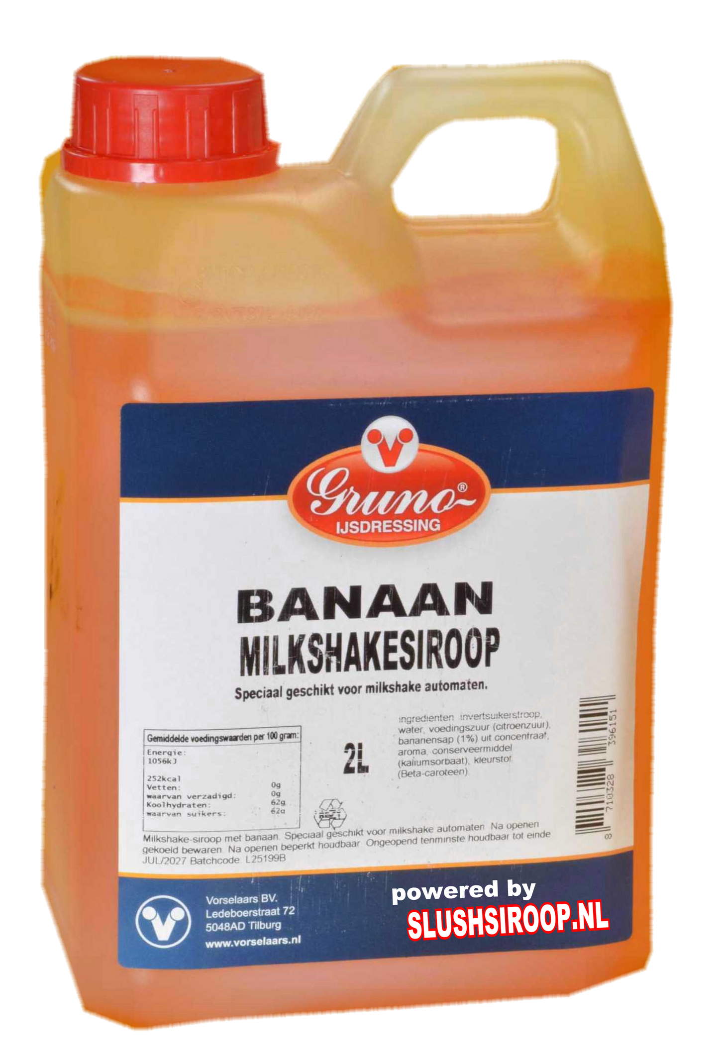 GRUNO - MilaNNE Milkshakesiroop BANAAN smaak, tank a, 2 liter