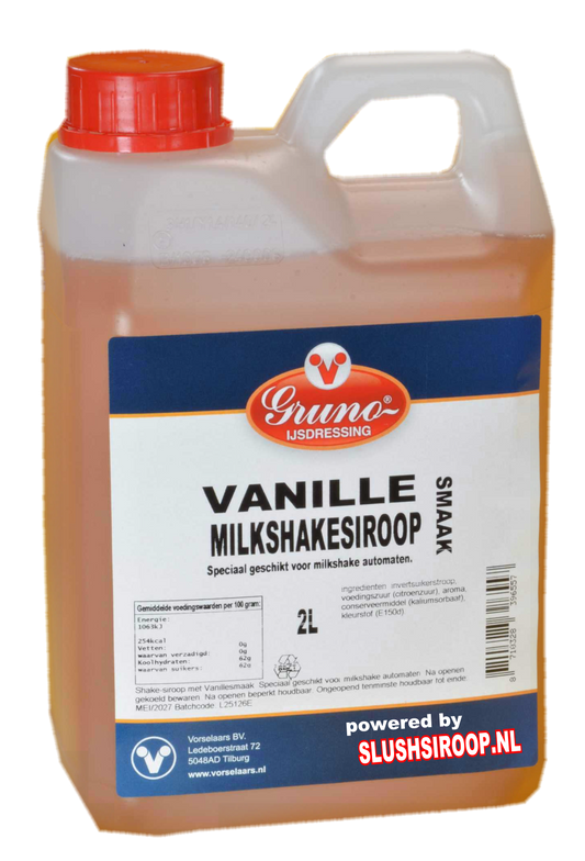 GRUNO - MilaNNE Milkshakesiroop VANILLE  smaak, tank a, 2 liter