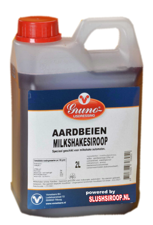 GRUNO - MilaNNE Milkshakesiroop AARDBEIEN smaak, tank a, 2 liter