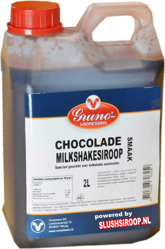 GRUNO - MilaNNE Milkshakesiroop CHOCOLADE smaak, tank a, 2 liter