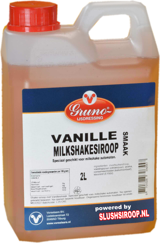 GRUNO - MilaNNE Milkshakesiroop VANILLE  smaak, tank a, 2 liter