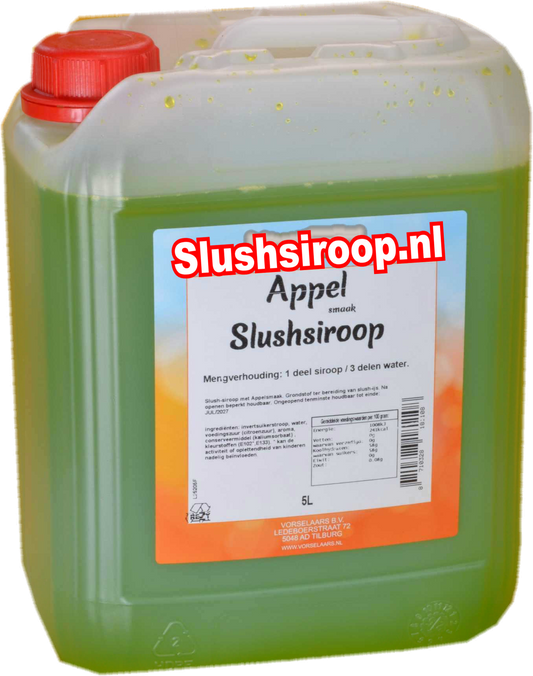 Slushsiroop APPEL - tank met 5 ltr - Vorselaars - Slushsiroop.nl