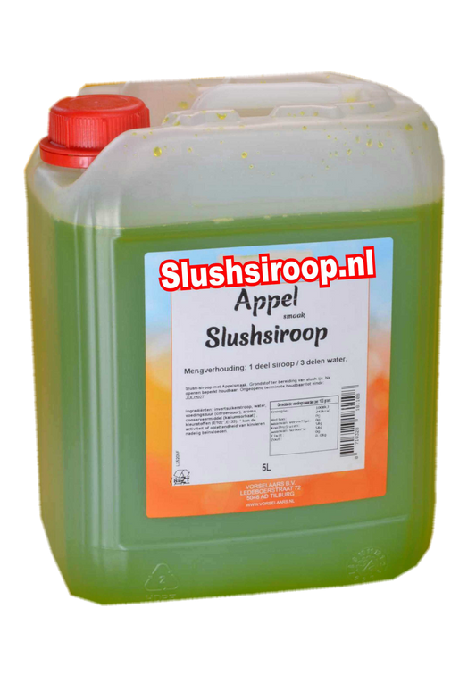Slushsiroop APPEL - tank met 5 ltr - Vorselaars - Slushsiroop.nl