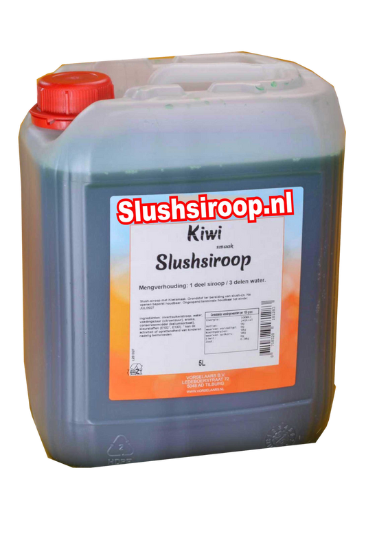 Slushsiroop KIWI smaak - tank met 5 ltr - Vorselaars - Slushsiroop.nl